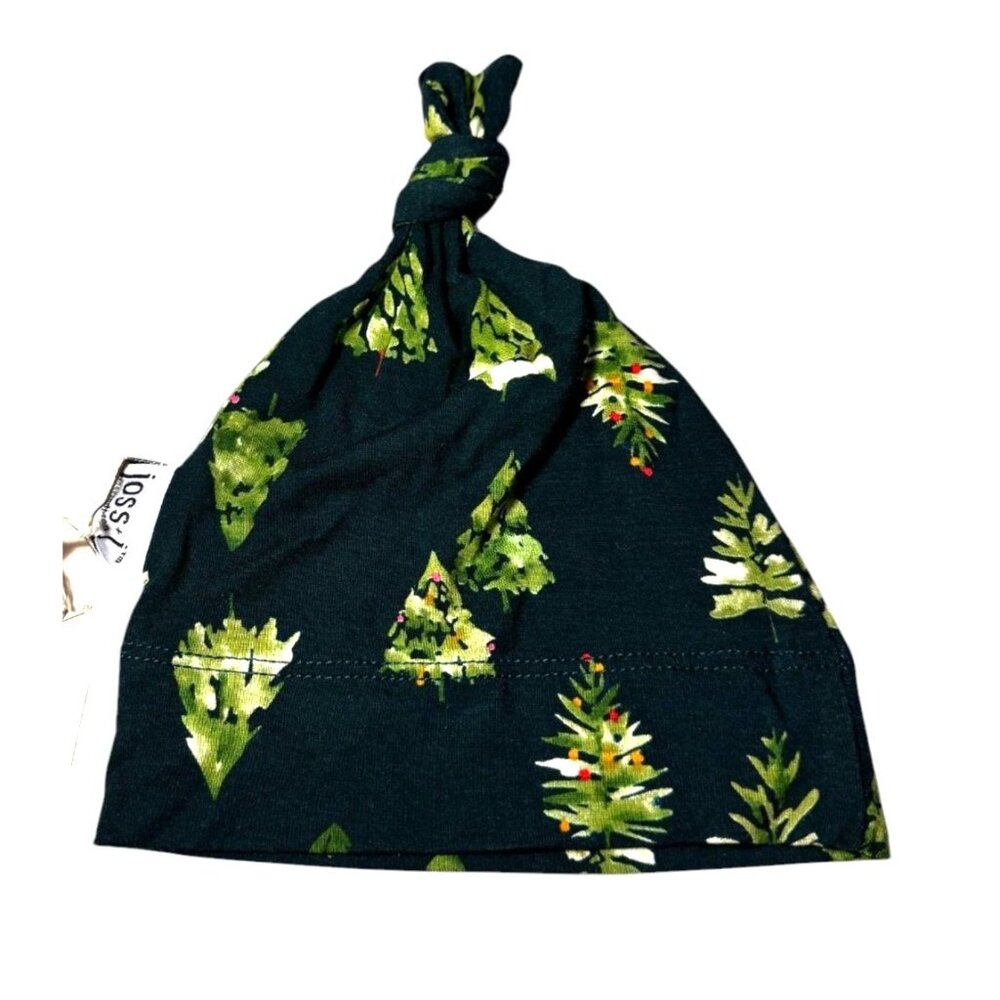Baby Knot Hat With Evergreen Tree Pattern By Joss + J Sizes OS Available Ideal - Picture 2 of 7